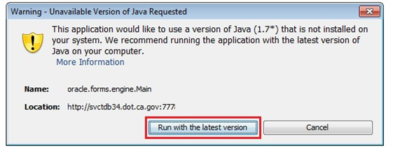 Java 7 Prompt forlastestVersion