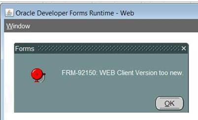 FRM-92150 Web Client too new